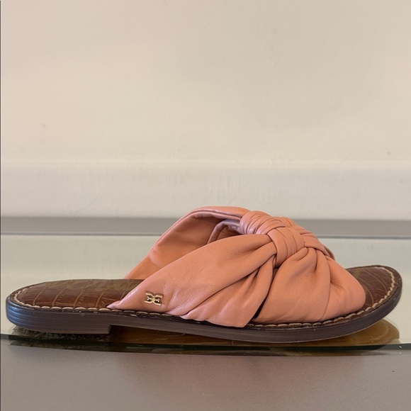 SAM EDELMAN Garson Pink Knotted Leather Slide Sandals Women’s Size 7.5 - Picture 9 of 16